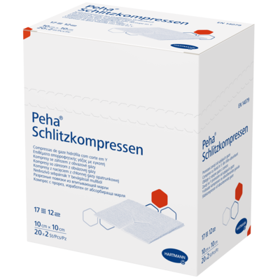 PEHA SCHLITZKOMPRESSEN 10x10 cm steril