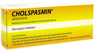 CHOLSPASMIN Artischocke überzogene Tabletten