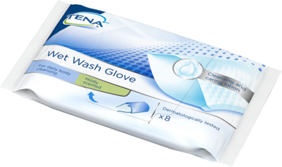 TENA WET Wash Glove parfümiert 15x23 cm blau