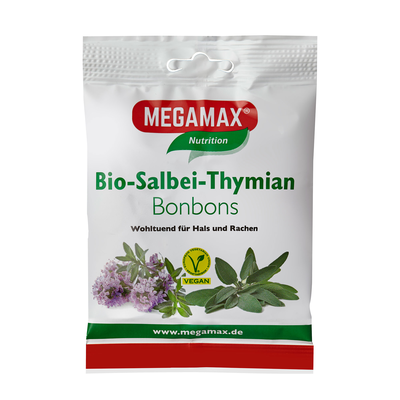 MEGAMAX Bio Salbei-Thymian Bonbons