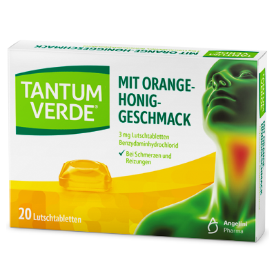 TANTUM VERDE 3 mg Lutschtabl.m.Orange-Honiggeschm.