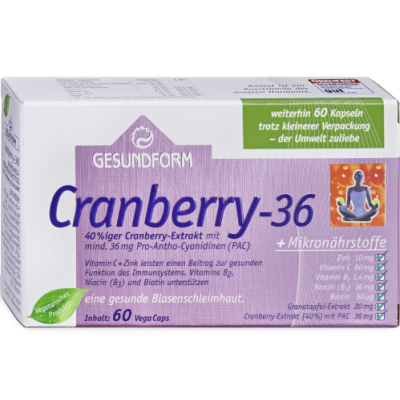 GESUNDFORM Cranberry 36 Kapseln