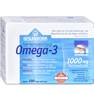 GESUNDFORM Omega-3 1.000 mg Vega Soft Kapseln