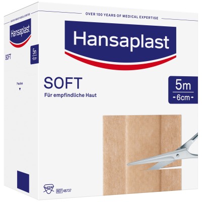 HANSAPLAST Soft Pflaster 6 cmx5 m Rolle