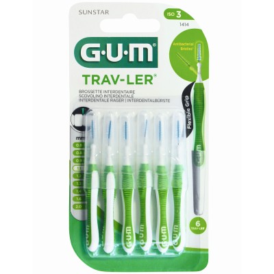 GUM TRAV-LER 1,1mm Tanne grün Interdental+6Kappen