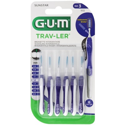 GUM TRAV-LER 1,2mm Kerze lila Interdental+6Kappen