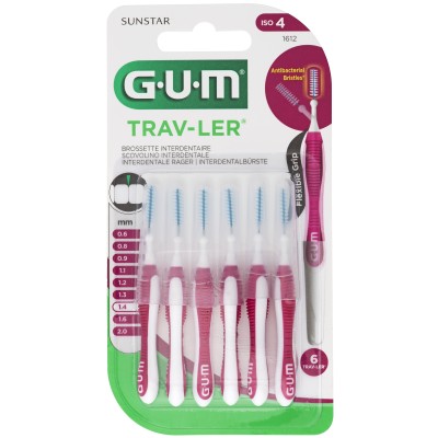 GUM TRAV-LER 1,4mm Kerze pink Interdental+6Kappen