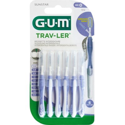 GUM TRAV-LER 0,6mm Kerze hellblau Interdentalbür.