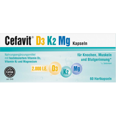 CEFAVIT D3 K2 Mg 2.000 I.E. Hartkapseln