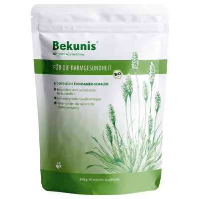 BEKUNIS Bio indische Flohsamenschalen