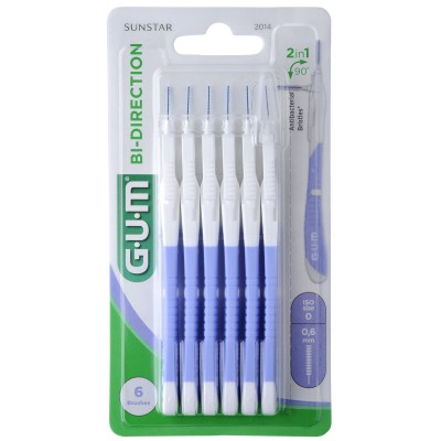 GUM Bi-Direction Interdentalb.0,6 mm hellblau