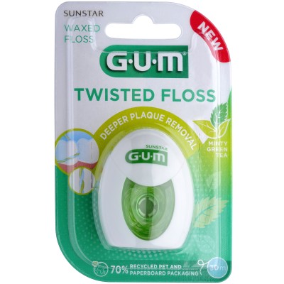 GUM TWISTED FLOSS waxed Zahnseide 50 m