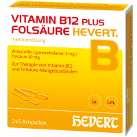 VITAMIN B12 PLUS Folsäure Hevert a 2 ml Ampullen