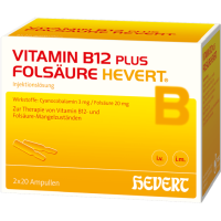 VITAMIN B12 PLUS Folsäure Hevert a 2 ml Ampullen