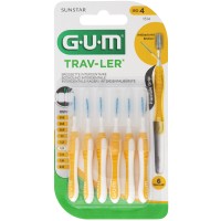 GUM TRAV-LER 1,3mm Tanne gelb Interdental+6Kappen