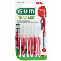 GUM TRAV-LER 0,8mm Kerze rot Interdental+6Kappen