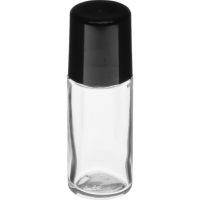 DEOROLLER Klarglas 50 ml mit Kappe LDPE schwarz